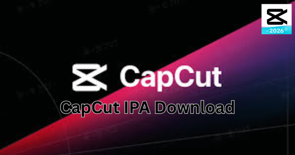 CapCut IPA download illustration showing iPhone installation and video editing interface